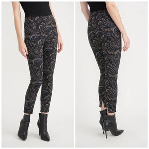 JOSEPH RIBKOFF Black/Multi Pants Style 203341 Paisley Print Size 14